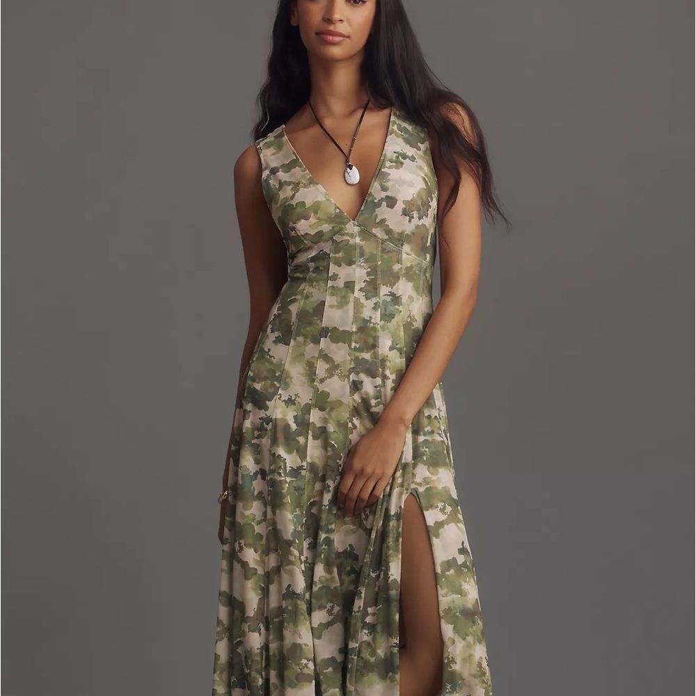 Anthropologie Pilcro Seamed V-Neck Mesh Women’s Dress Medium